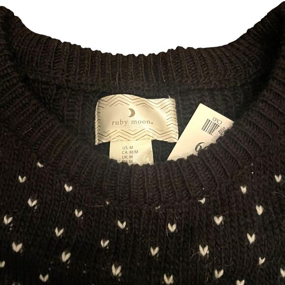 NWT Nordic Fair Isle Reindeer Knit Sweater M Holiday After Ski Cabincore Winter - Picture 4 of 7